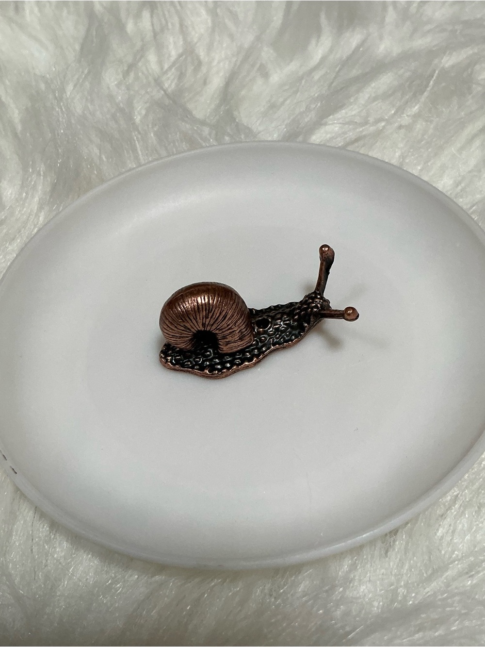Vintage Antique Bronze Snail Figurine